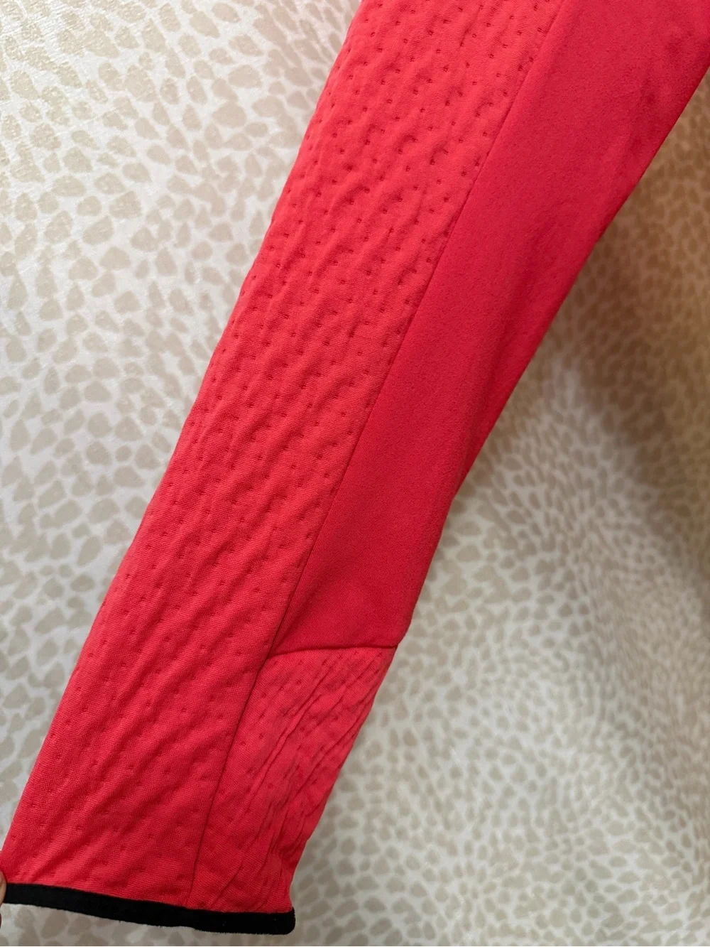 Nike Women's Coral-Red Quilted Funnel Neck Pullover